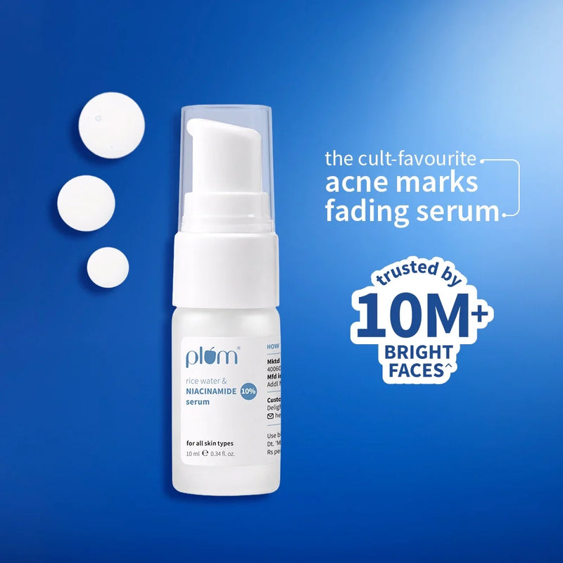 Plum Goodness 10% Niacinamide & Rice Water Brightening Face Serum For Clear & Bright Skin**