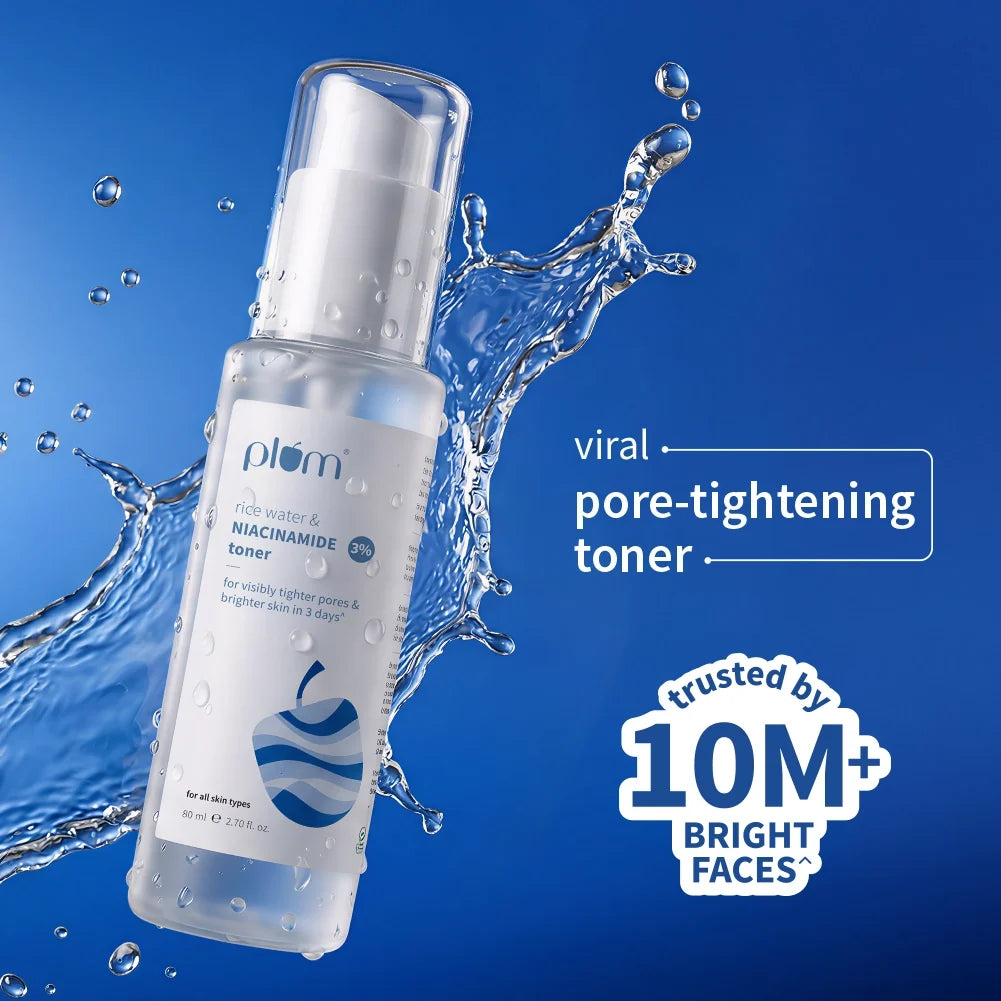 Plum Goodness 3% Niacinamide & Rice Water Toner for Bright Skin | 150 ml
