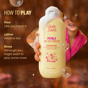 Plum Goodness Petals On The Rocks Shower Gel by BodyLovin'
