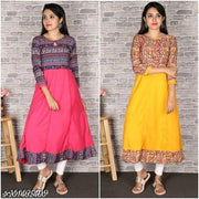 Woman sachin collection printed Anarkali kurti Combo of 2