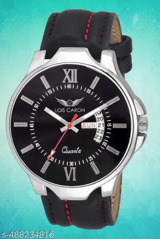 LOIS CARON LCS_4119 WHITE DIAL AND BLACK STRAP Analog Watch - For Men ()