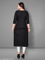 Women's Embroidered Yoke Design Plus Size Rayon Kurtis