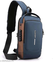 ORIFAB Men's Blue Chest Bag | Stylish Crossbody Sling Bag for Men | Multipurpose Travel Chest Bag | Adjustable Shoulder Bag for Daily Use, Travel, Office & Outdoor Activities