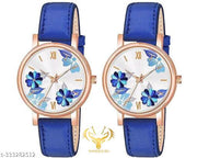 Best High New Flower Festive  Combo Unique Designer Leather Strap Watch for Girl's and Women Pack Of 14