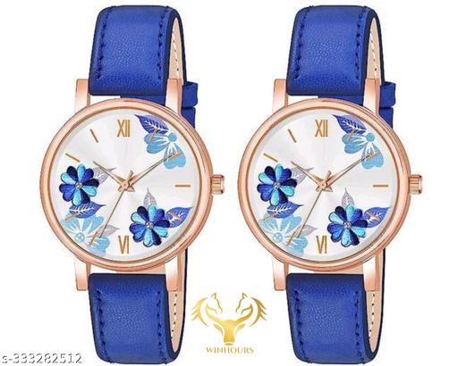 Best High New Flower Festive  Combo Unique Designer Leather Strap Watch for Girl's and Women Pack Of 14