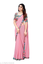 GEORGETTE SAREE WITH BEAUTIFUL LESS BORDER.