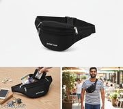 Pocket Bazar Waist Bag for Men & Women | 5 Zipper Multi-Pocket Travel Waist Pouch | Water Resistant Belt Bag for Daily Use
