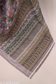 COTTON LILAN DIGITAL PRINTED SAREE