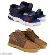 Bersache Comfortable Trendy Outdoor Casual Slipper&Flipflops for Boys Pack of 2