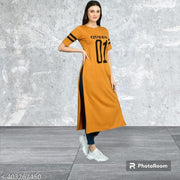 01 PRINTED KURTI YELLOW