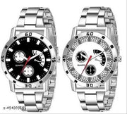 Silver Watch with Stunning Black Dial Chain Watch