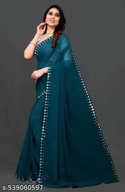 NEW FENCY GEORGETTE CUT WORK SAREE