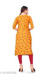Polyster/Crepe fabric-Women's A-Line Printed Gorgeous Stitched Kurtis (Pack of 2 Kurtis)
