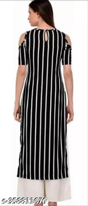 Polyster/Crepe fabric-WOMEN PRINTED A-LINE KURTI