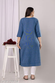 SHRITIKA kurti for women | daily wear kurti | plus size kurtis for women | ready made cotton kurti | big size kurti | kurti stripe | Blue kurta | casual kurti | designer kurti