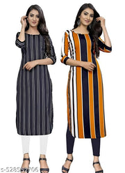 Women's and Girls Crepe Aline Straight kurti new arrival