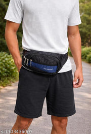 FFB FASHION Unisex Waist Bag | Multi-Pocket Travel Pouch with Adjustable Strap | Stylish Sling Bag |Walking & Daily Use.unisex waist bag, quilted bag, mobile pouch, travel pouch.