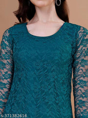 hand work net kurti