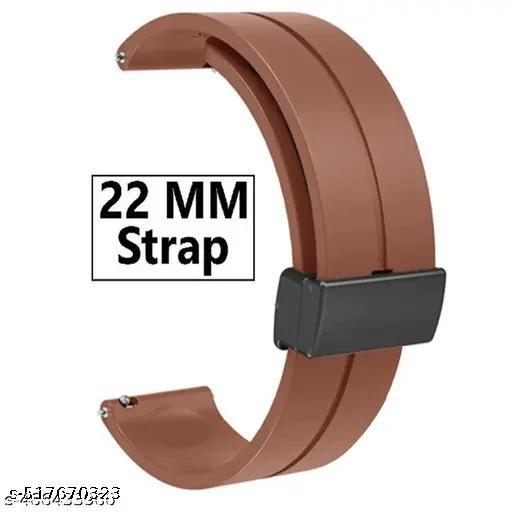 22MM SiliconeStrap with Folding Magnetic Lock Compatible with Watch 3 45mm/ Watch 46mm/Gear S3 Classic/Frontier Compatible All 22MM Watches(Only Strap)