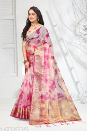 NEW FANCY ORGANZA SAREE  MULTY COLOUR SAREE