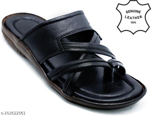 CALIBREL Men Black Slippers | Slipper for men | Sandals for Men| Casual Sandals | Stylish, Comfortable & Durable | Men's Flip-Flops | Trendy men's footwear | Chappal for men | for Daily & Occasion