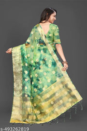 NEW FANCY ORGANZA SAREE  MULTY COLOUR SAREE