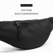 Waist Pack for Travel, Hiking & Sports – Unisex Zip Pouch Belt Bag for Phone, Money & Documents (Black)