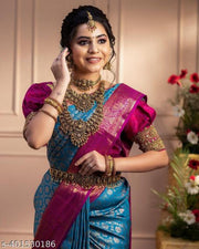 Floral Print Kanjivaram Art Silk Saree
