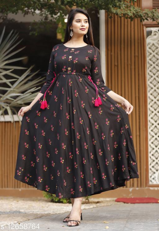 New Fancy Women's Floral Printed Rayon Comfortable Kurti