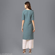 Stylish Women's Crepe Digital Printed Straight Kurti