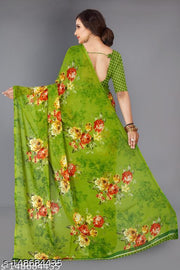 Daily Wear Bollywood Style Floral Printed Saree For Women with Unstitch Blouse Piece