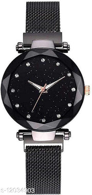 MMD  Casual Designer Black Dial Magnet Watch - for Girls & Women