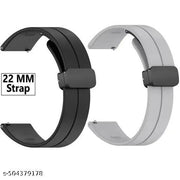 22MM SiliconeStrap with Folding Magnetic Lock Compatible with Watch 3 45mm/ Watch 46mm/Gear S3 Classic/Frontier Compatible All 22MM Watches(Only Strap2)