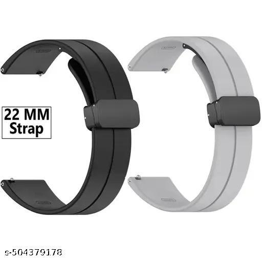 22MM SiliconeStrap with Folding Magnetic Lock Compatible with Watch 3 45mm/ Watch 46mm/Gear S3 Classic/Frontier Compatible All 22MM Watches(Only Strap2)