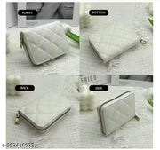 Women's Card Protective Case/Card Holder 9 Slots Card Holder Small Coin Purse(White)