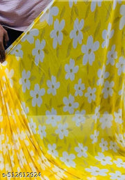 Trendy Womens Georgette Printed Saree with blouse.