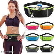 Running Belt Waist Pouch with Waterproof Zipper Adjustable Elastic Strap Reflective Strip Mobile Phone Holder for Running Walking Cycling Gym Travel