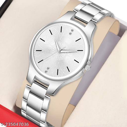 Yolako Silver Round Dial Metal Silver Belt Girls watch