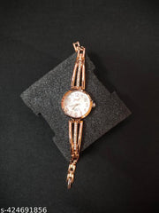 SJE Premium mini Analog watch for ladies stone design rose gold