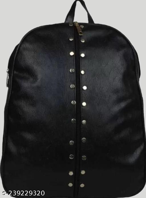 Classic Black Studded Faux Leather Backpack for Women & Girls – Elegant, Lightweight & Stylish Daypack for College, Office & Travel