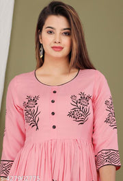 Trendy Rayon Kurti hand block Printed ethnic kurti kurtas for women