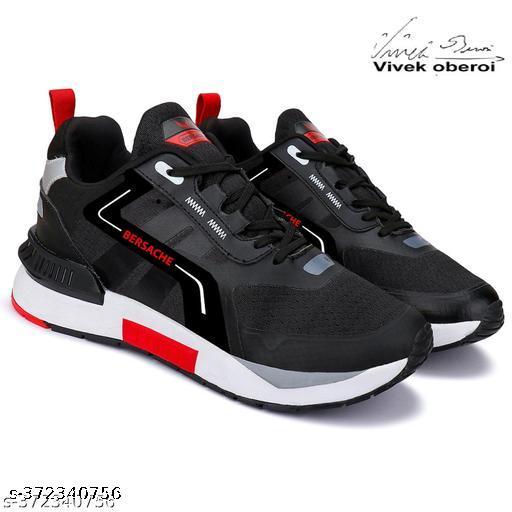 Bersache Lightweight Casual Sneaker Loafer Walking Shoes For Men (Black)