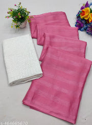 RIMZIM Chiffon Zari Patta Saree With Fancy Blouse Piece