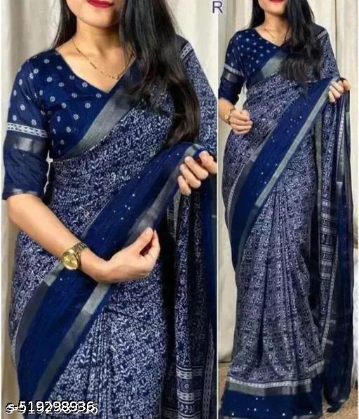 FANCY DOLA SILK SAREE WITH UNSTITCHED BLOUSE