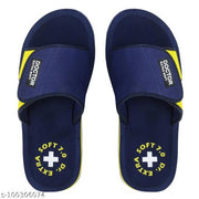 DOCTOR EXTRA SOFT D-51-Navy-Yellow Men's Adjustable Strap Orthopaedic Diabetic Comfort Daily Use Slippers & Flipflops