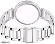 New Solid Designer Black Silver Metal Analog Watches for Women