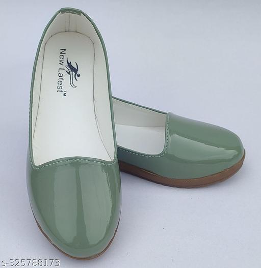 New latest kids olive green patent loffer for girls partywear