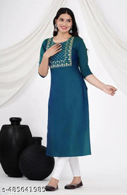 Green Emrodery kurti for women
