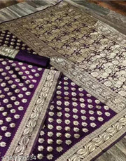 Trendy Jacquard Banarasi Silk Saree for Women | Designer Self Design Zari Woven Kanjivaram Art Silk Saree | Signagraph Pure Silk Look Saree