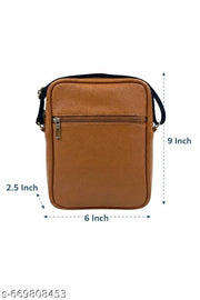 Crossbody Sling Bags || Stylish Shoulder Men & Women Cross Body Bag || Office Business Messenger Bag Water Resistant for Men and Women || (Pack of 1) || Tan Colour